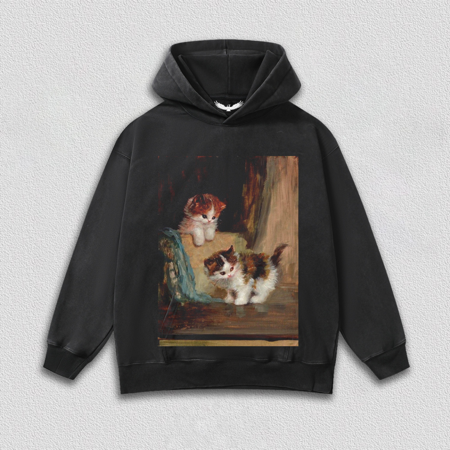 Two Cats Playing in Oil Painting T-Shirt
