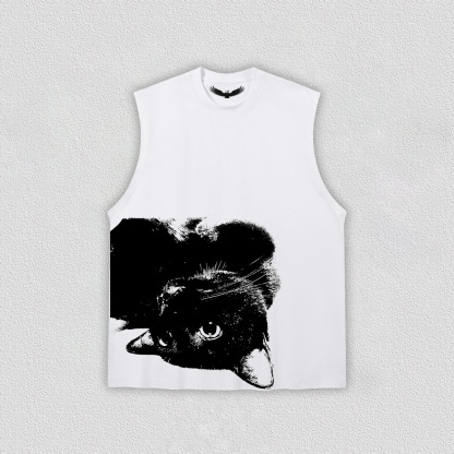 Creative Black Cat Image T-Shirt