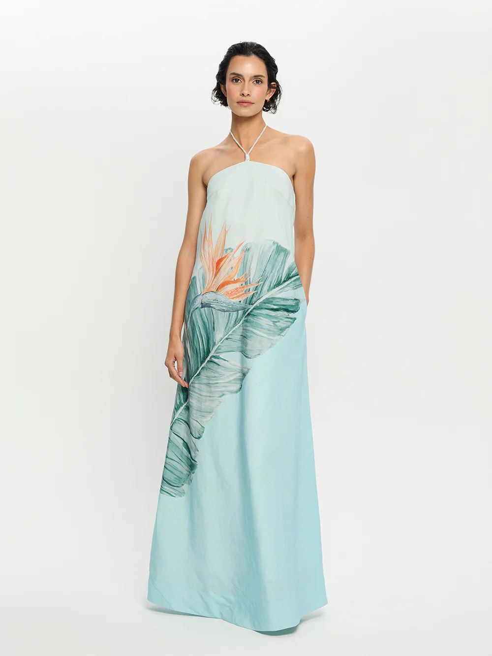 Bird of Paradise Halter Maxi Dress
