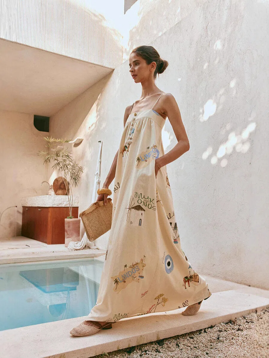 Coconut Grove Strap Maxi Dress