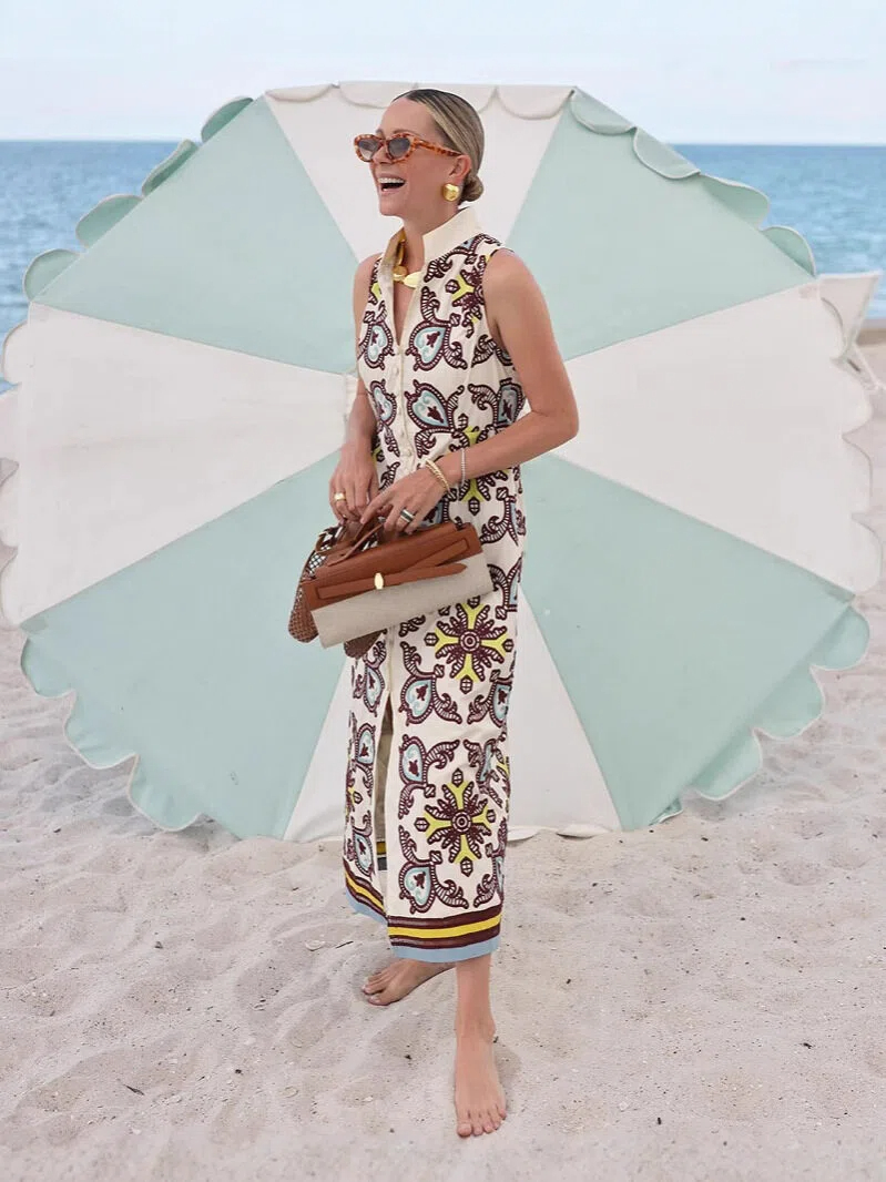 African Print Sleeveless Shirt Maxi Dress