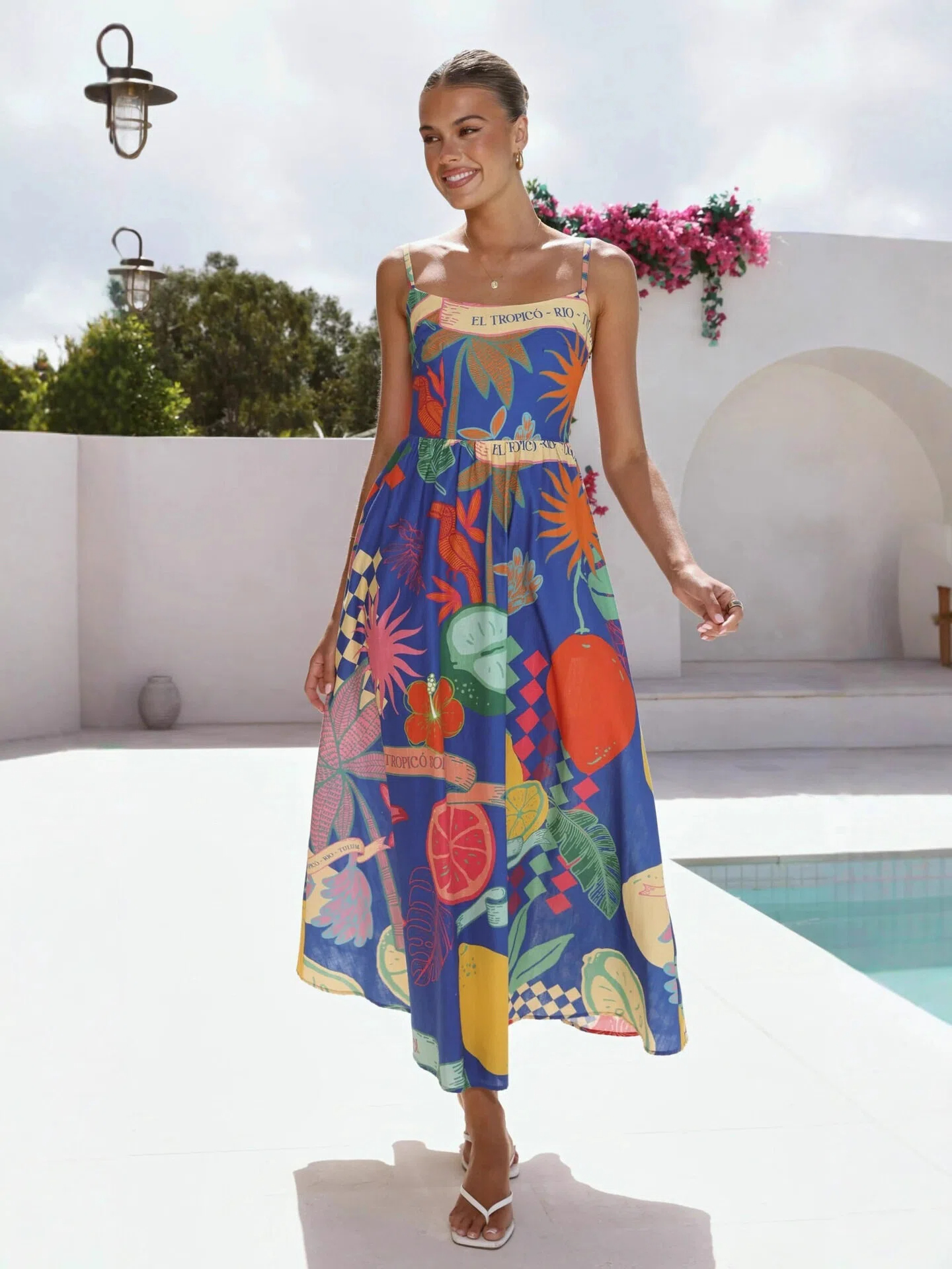 Tropico Fruit Print Cami Maxi Dress