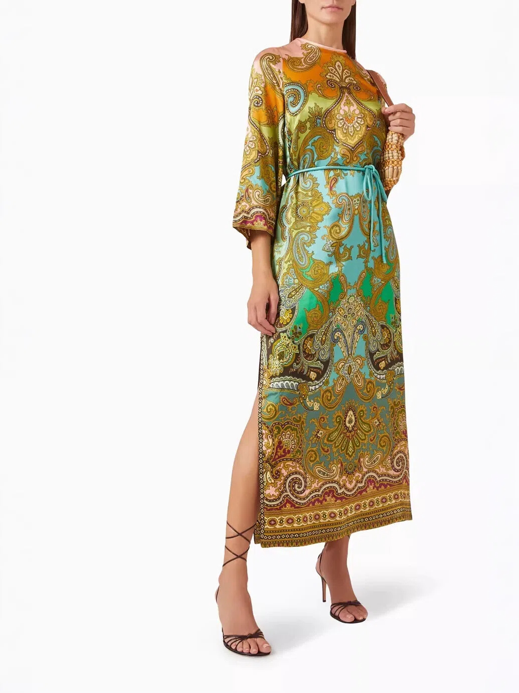 Psychedelic Paisley Print Kaftan Midi Dress