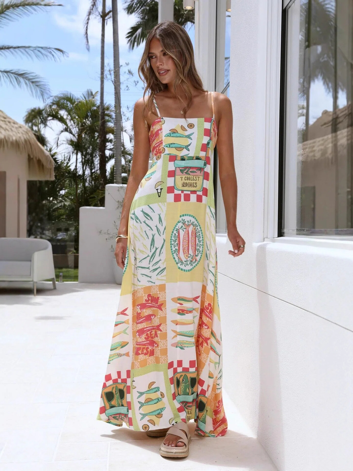 Mexican Fiesta Patchwork Cami Maxi Dress