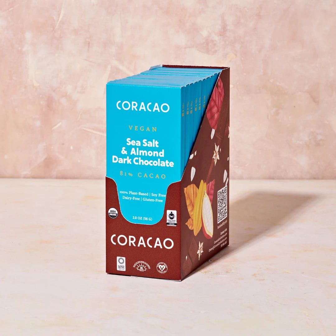 Sea Salt & Almond Dark Chocolate Bar CASE OF 12