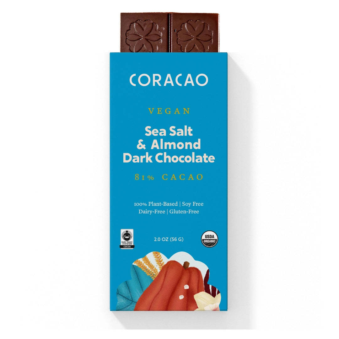 Sea Salt & Almond Dark Chocolate Bar CASE OF 12
