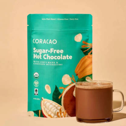 Indulge in rich cacao and creamy coconut milk, packed with mushroom benefits for energy and focus.
