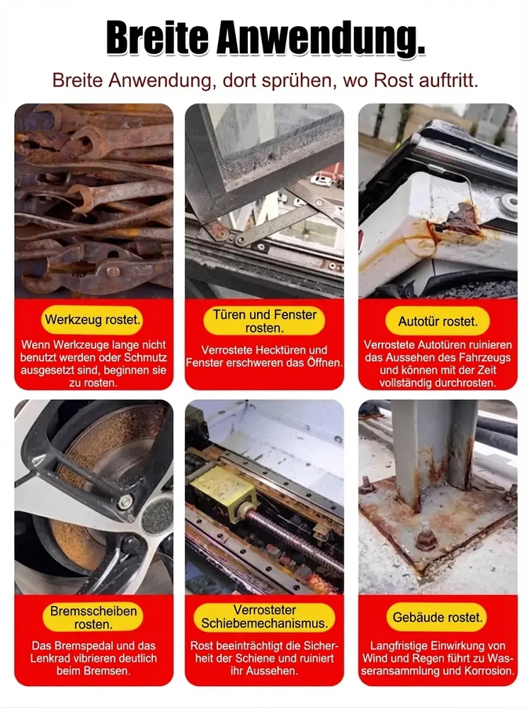 【Schnelle Rostentfernung in 3 Sekunden⚡】Multifunktionales Rostschutzspray für Metalloberflächen