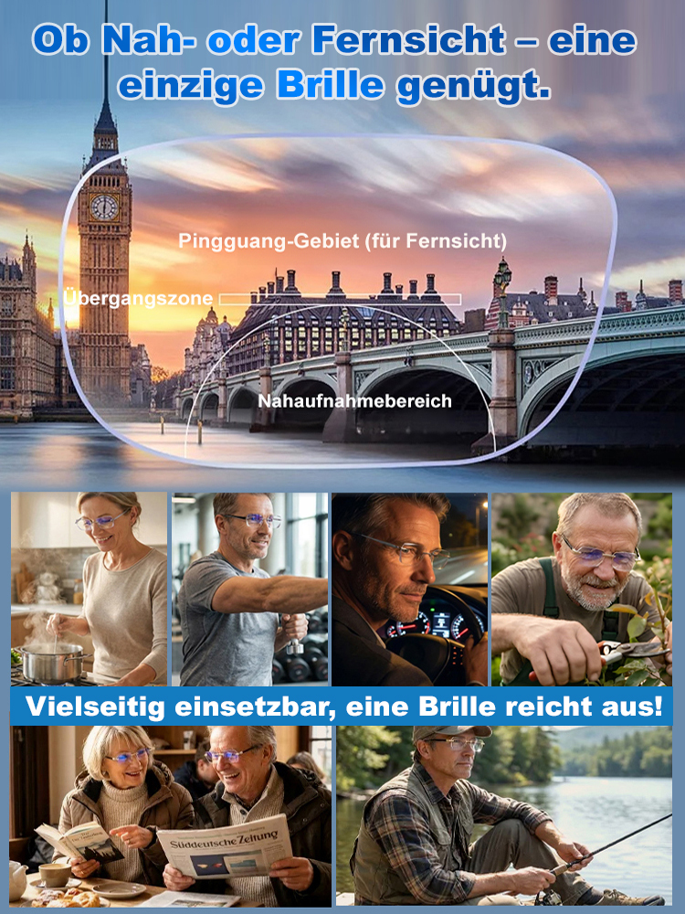 Eine rahmenlose, hochwertige Lesebrille mit diamantgeschliffenen Kanten im klassischen Design, die f