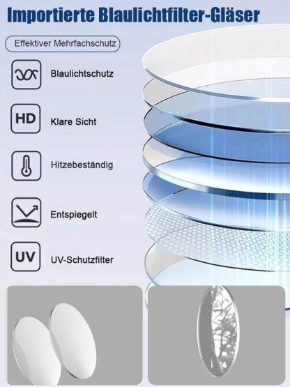 Retro-Halbbrillen mit Blaulichtschutz für Alterssichtigkeit.