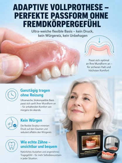 【Hochwertige Zahnprothesen】100 % schmerzfrei und realistisch丨Kein Zahnarzt/Kleber erforderlich丨Unisex 