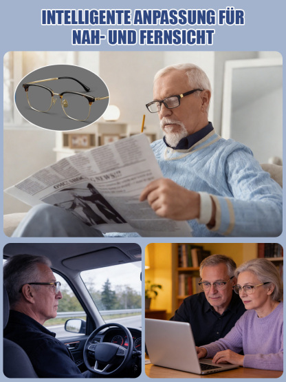 Retro-Halbbrillen mit Blaulichtschutz für Alterssichtigkeit.