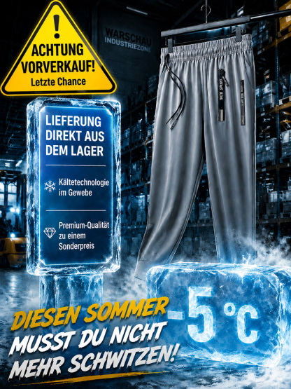 Leichte Eisseide-Herren-Sommerhose | 10°C Kühleffekt! Klimakomfort wie eine Klimaanlage | Für alle Körperbauarten