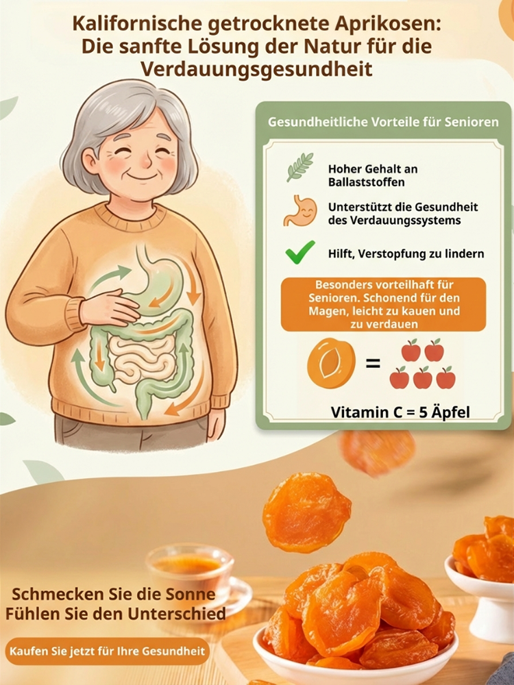 Entkernte goldene getrocknete Aprikosen