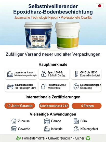 Auch mit Heimwerken lassen sich professionelle Ergebnisse erzielen!🔥Abriebfeste, rutschfeste selbstnivellierende Epoxid-Bodenbeschichtung (ölbasiert)