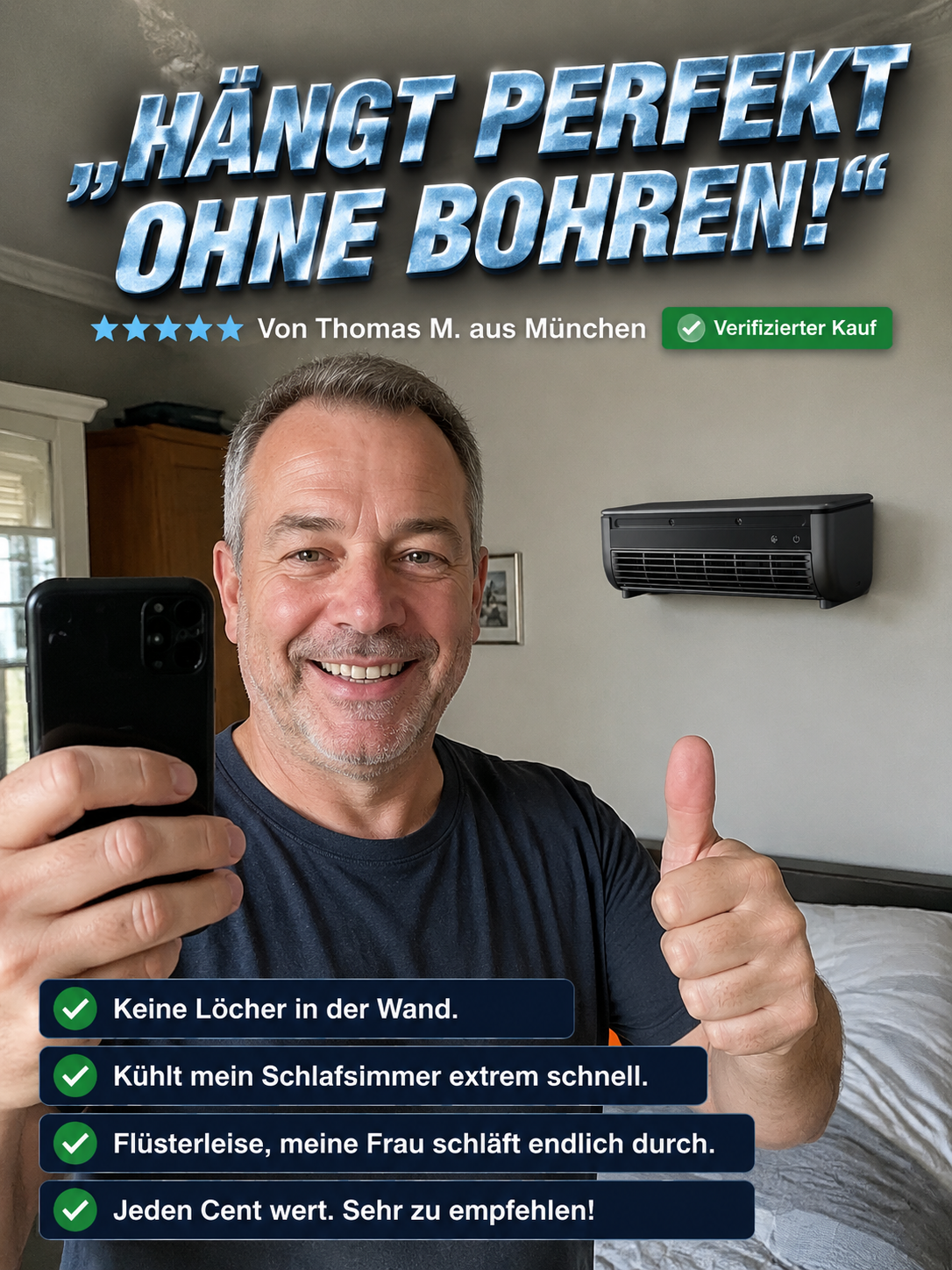 【50 % Rabatt für begrenzte Zeit】2-in-1 Wandklimaanlage mit Kühl | Spüre die Kühle sofort❄