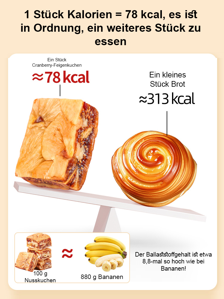【Ein ganzes Paket gratis zum Ausprobieren!】Cranberry-Feigen-Walnuss-Torte✨Kinder und ältere Menschen können es unbesorgt konsumieren
