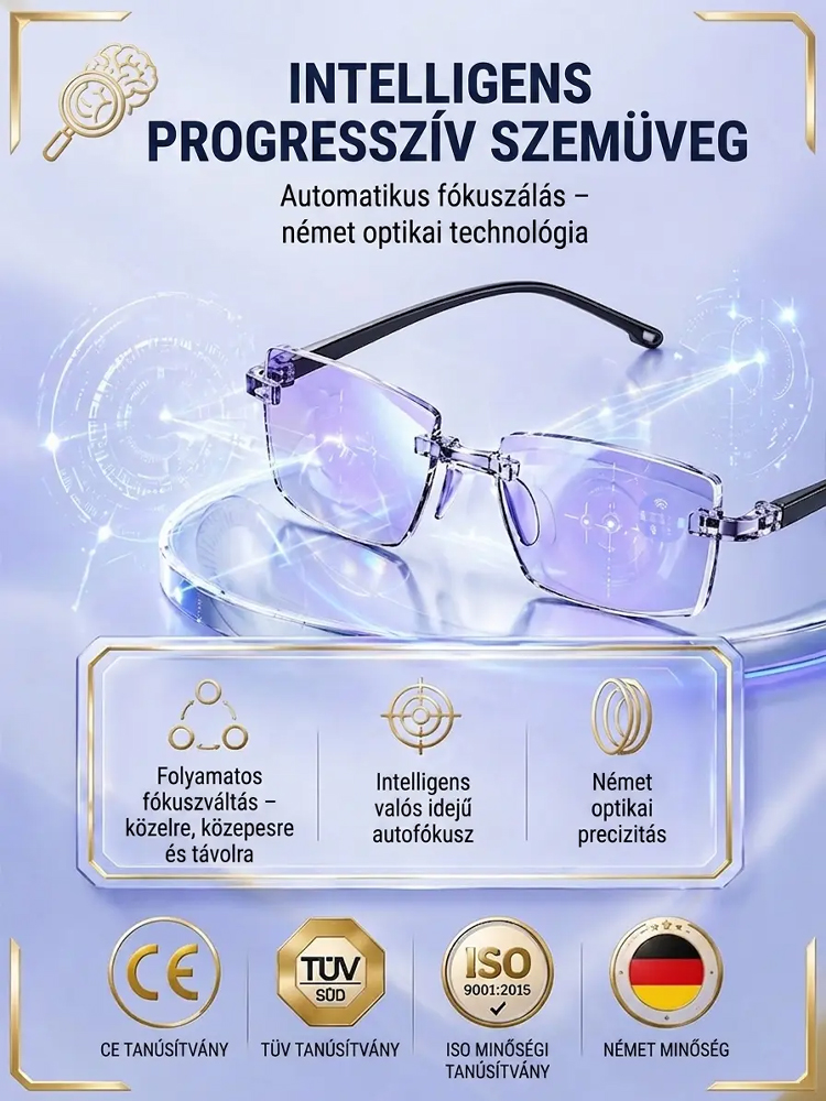 👓 Intelligens Auto-fókusz Szemüveg – A jövő látástechnológiája!