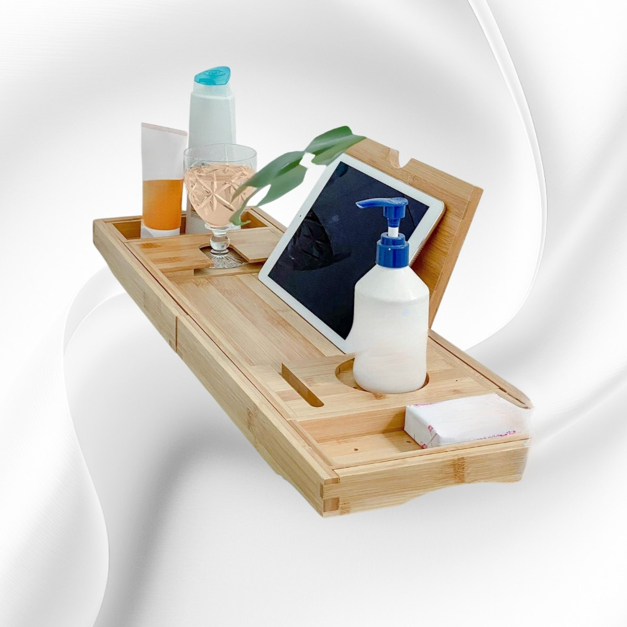 Bambusz fürdőkád tálca