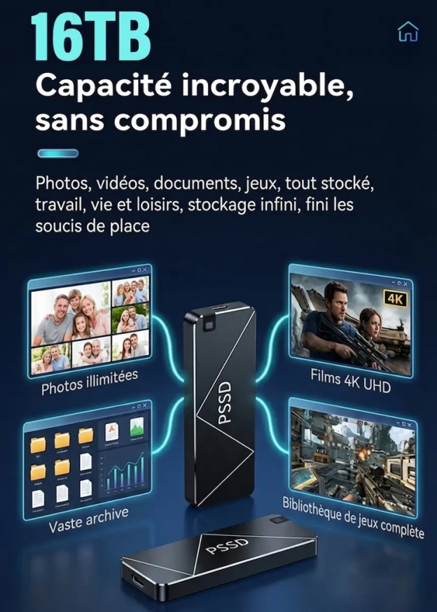 【Déstockage Port 】⏳⚡【Haute vitesse et stabilité】  Mini disque dur portable grande capacité