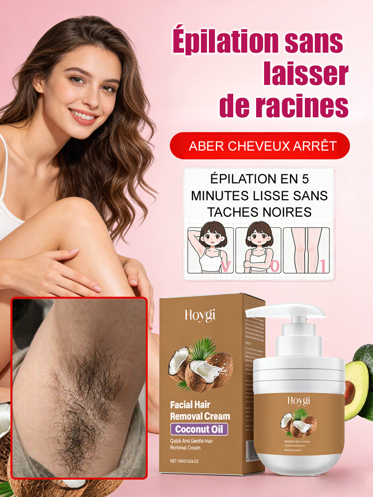 Épilation sans douleur] Crème dépilatoire à l'huile de coco et extraits végétaux