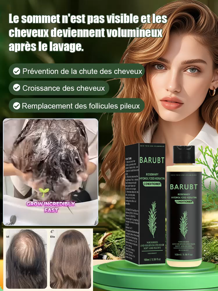  Arrêtez la chute des cheveux à la source ! 🌿 Notre shampooing à succès au romarin et au gingembre utilise les puissants bloqueurs de DHT naturels pour réactiver les follicules pileux endormis. Obtenez des cheveux visiblement plus épais et plus forts en 