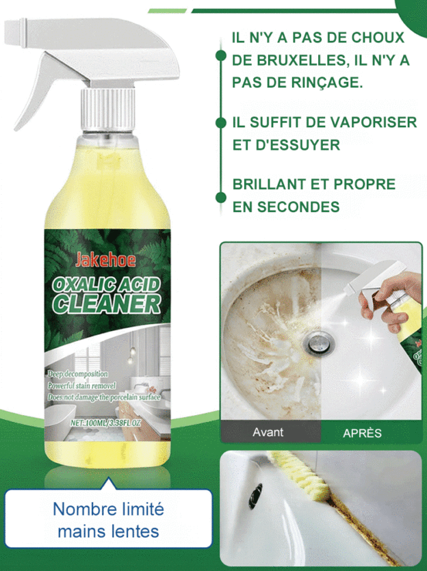 Acide oxalique nettoyant---Redonnez l'éclat du neuf à votre salle de bain – sans frotter pendant des heures ! 🛁✨