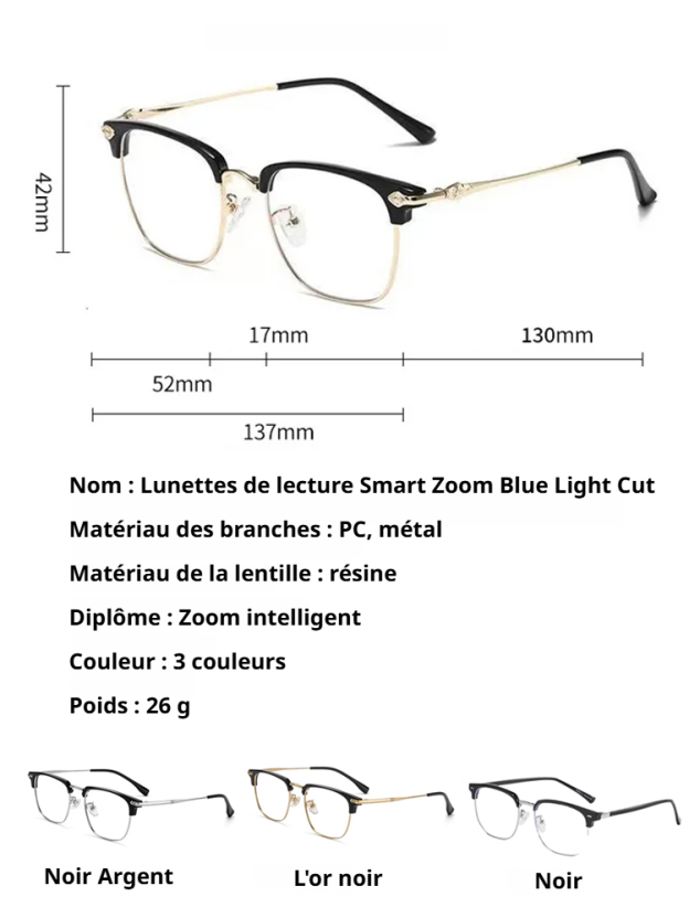 Les dernières lunettes dont vous aurez besoin : lunettes de lecture à mise au point automatique et filtre anti-lumière bleue 👓✨ Dites adieu aux multiples paires de lunettes de lecture bon marché.