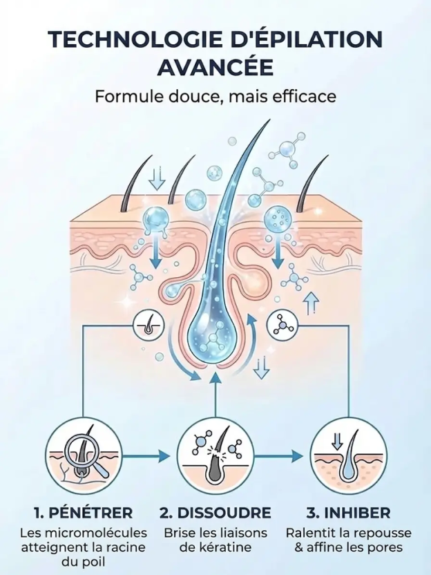 Épilation sans douleur] Crème dépilatoire à l'huile de coco et extraits végétaux