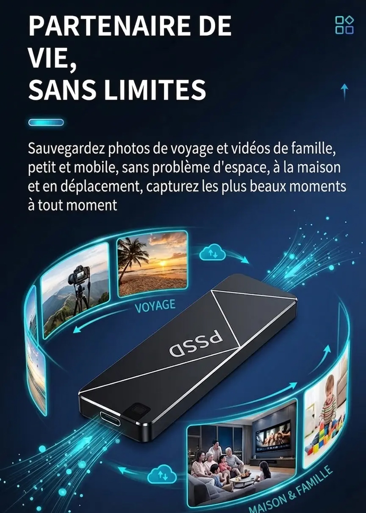 【Déstockage Port 】⏳⚡【Haute vitesse et stabilité】  Mini disque dur portable grande capacité