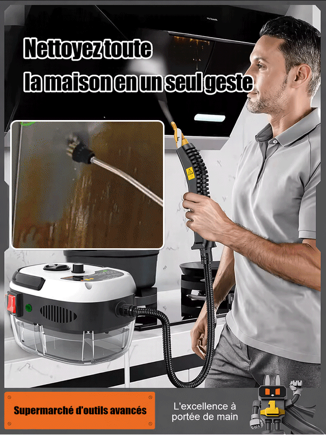 ✨Fini les services de nettoyage coûteux : Nettoyeur vapeur haute température et haute pression. Nettoyez facilement et en profondeur votre cuisine, votre salle de bain et votre voiture en quelques minutes seulement.