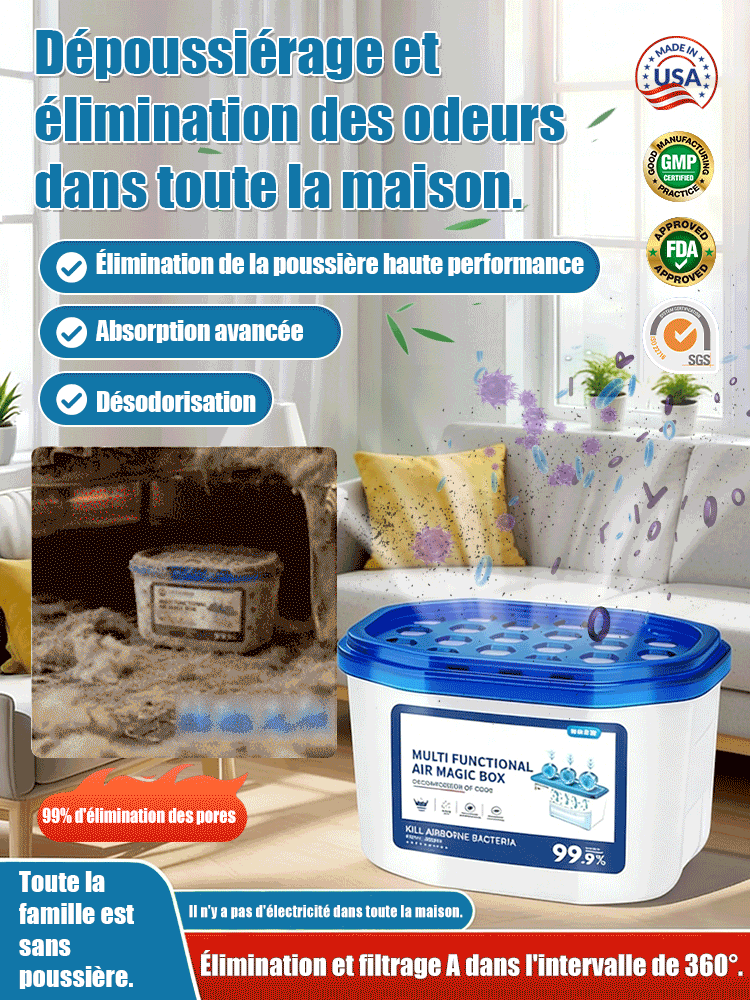 Coffret anti-poussière polyvalent issu de la recherche biomédicale américaine