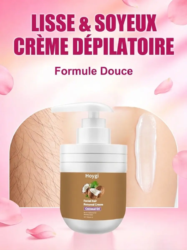 Épilation sans douleur] Crème dépilatoire à l'huile de coco et extraits végétaux