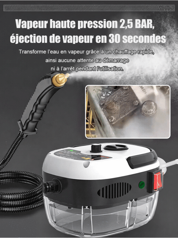 ✨Fini les services de nettoyage coûteux : Nettoyeur vapeur haute température et haute pression. Nettoyez facilement et en profondeur votre cuisine, votre salle de bain et votre voiture en quelques minutes seulement.