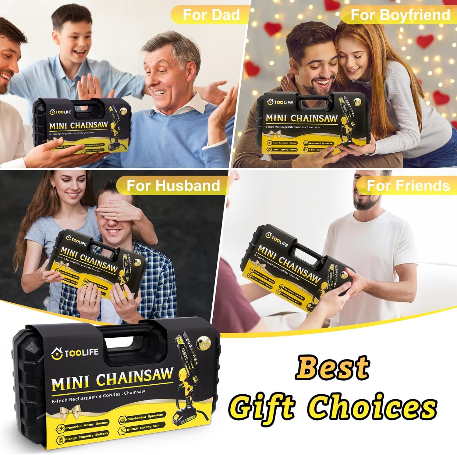 ⚡2battery & 2chain ⚡Mini Chainsaw Cordless 6 Inch