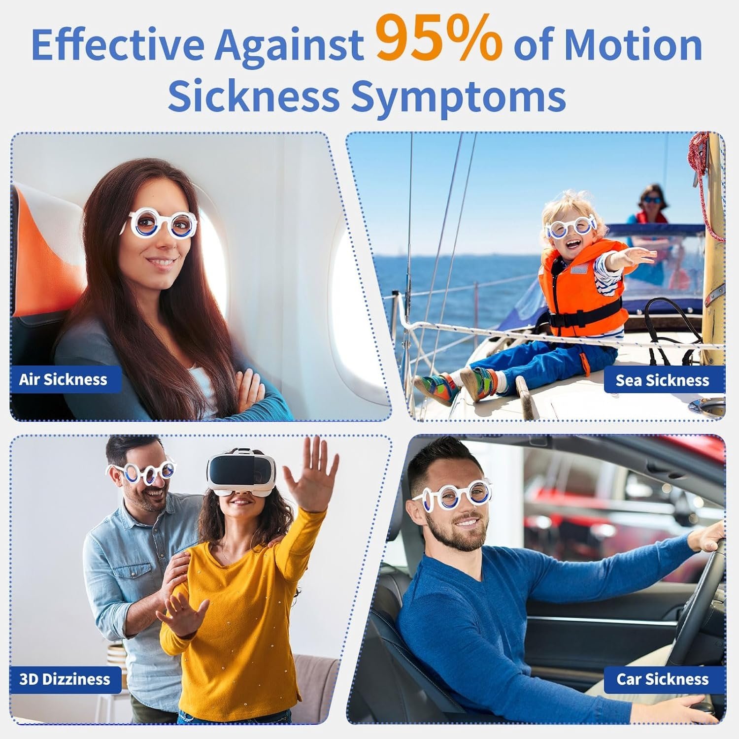 Sickness Glasses, Car Sickness Glasses,Relieve Carsickness Airsickness Seasickness Glasses