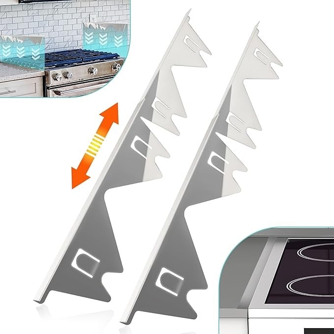 No More Food Falling – Retractable Stainless Steel Stove Gap Covers