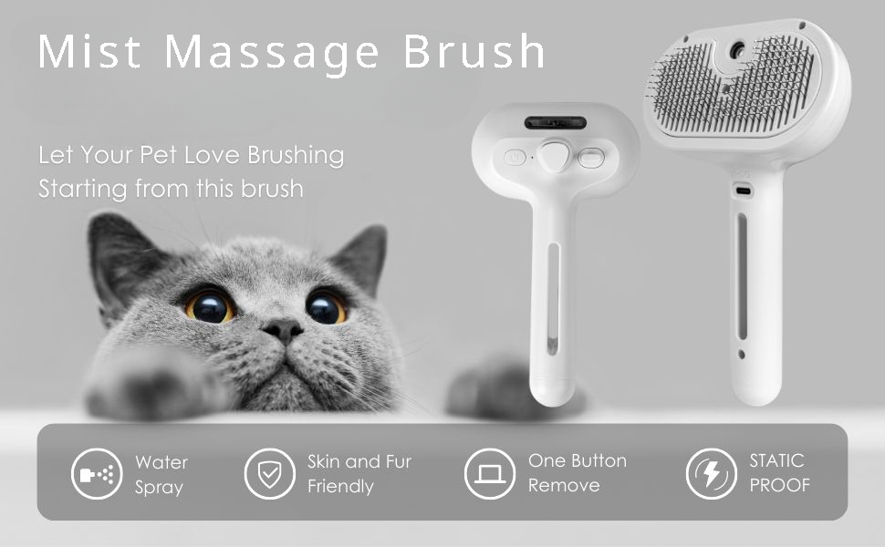 cat brush with release button
