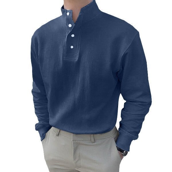 🔥Buy 2 Get Free Shipping🔥Gentleman's Simple Basic Stand-up Collar Long-sleeved Polo Shirt