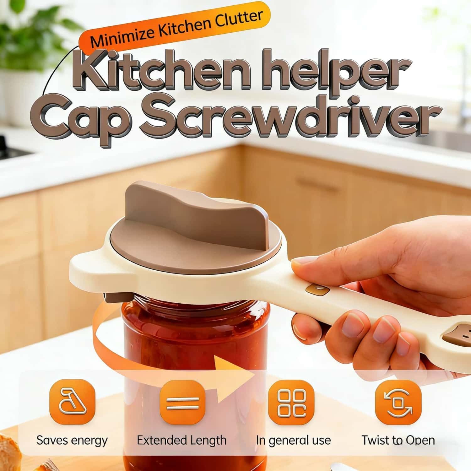 🔥Today's Special - 4-in-1 Jar Opener Adjustable Stainless Steel Lid Remover for Seniors✨🎉