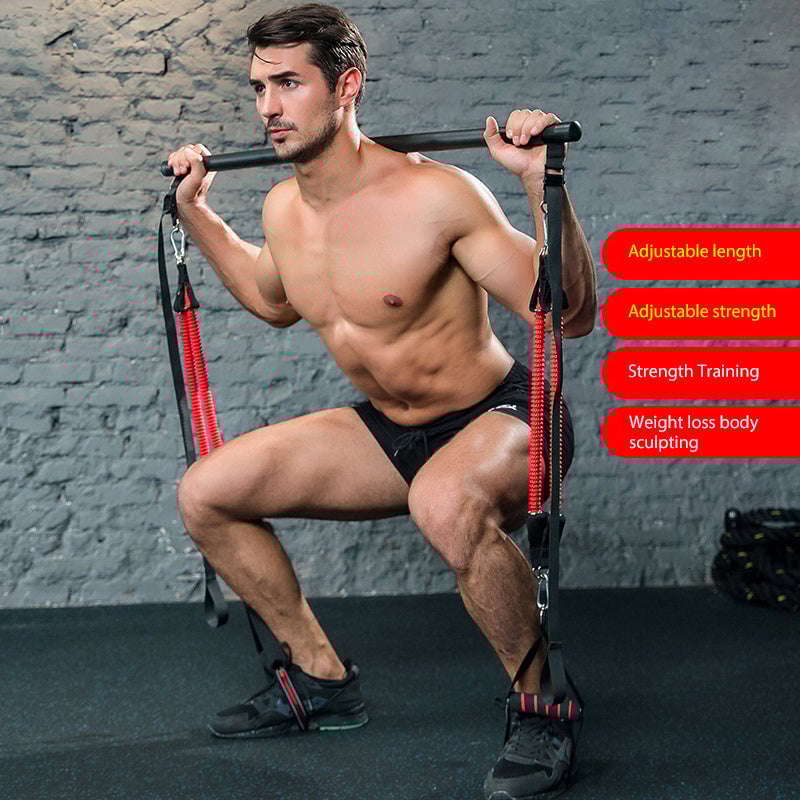 Body Workout Trainer Bar with Resistance Bands-SLOOSELYK