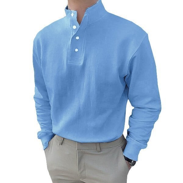 🔥Buy 2 Get Free Shipping🔥Gentleman's Simple Basic Stand-up Collar Long-sleeved Polo Shirt