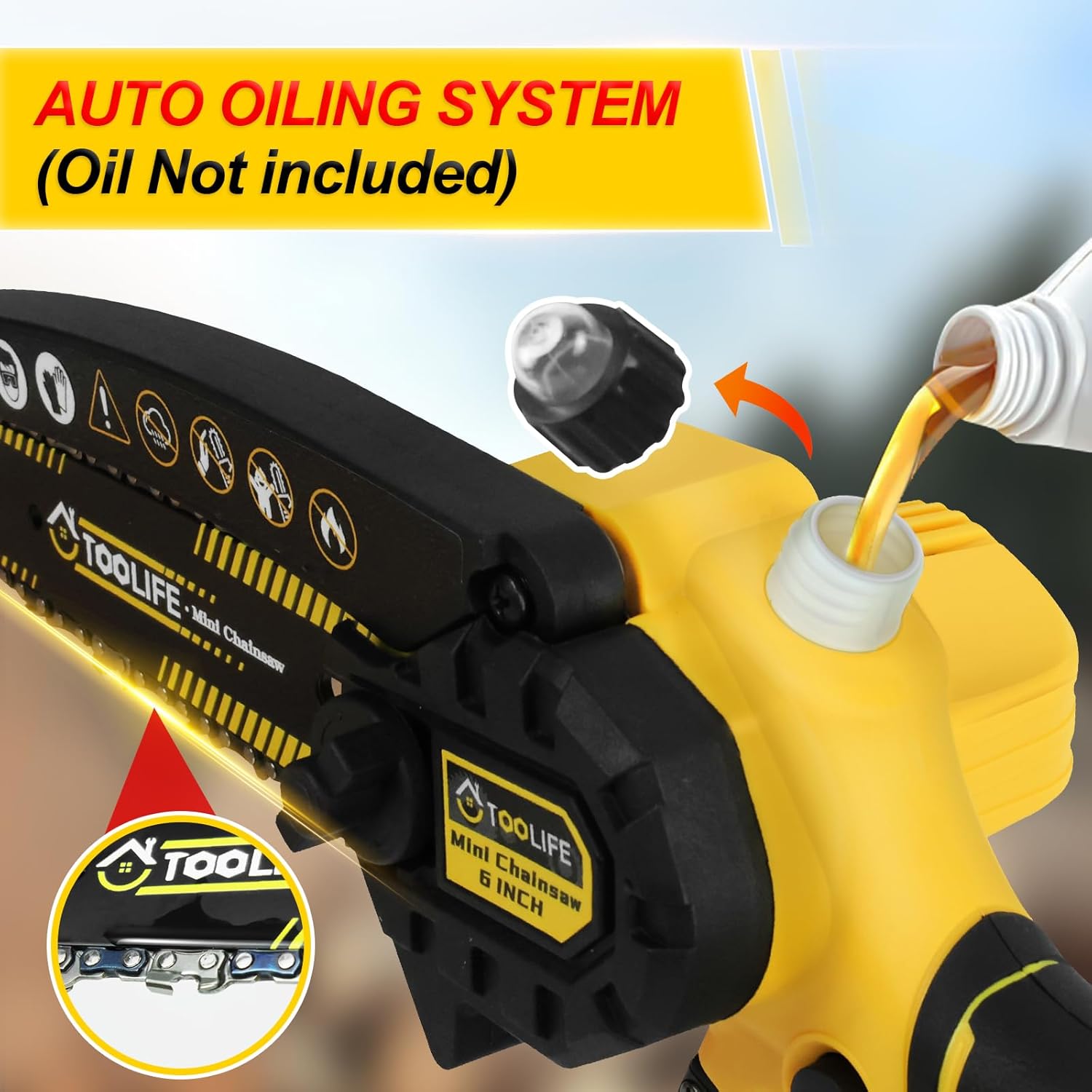 ⚡2battery & 2chain ⚡Mini Chainsaw Cordless 6 Inch