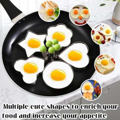 🔥LAST DAY 49% OFF-🔥5PCS Fried Egg Ring Molds Nonstick for Griddle Pan – Stainless Steel Egg Shaper Pancake Maker Set for Frying & Cooking
