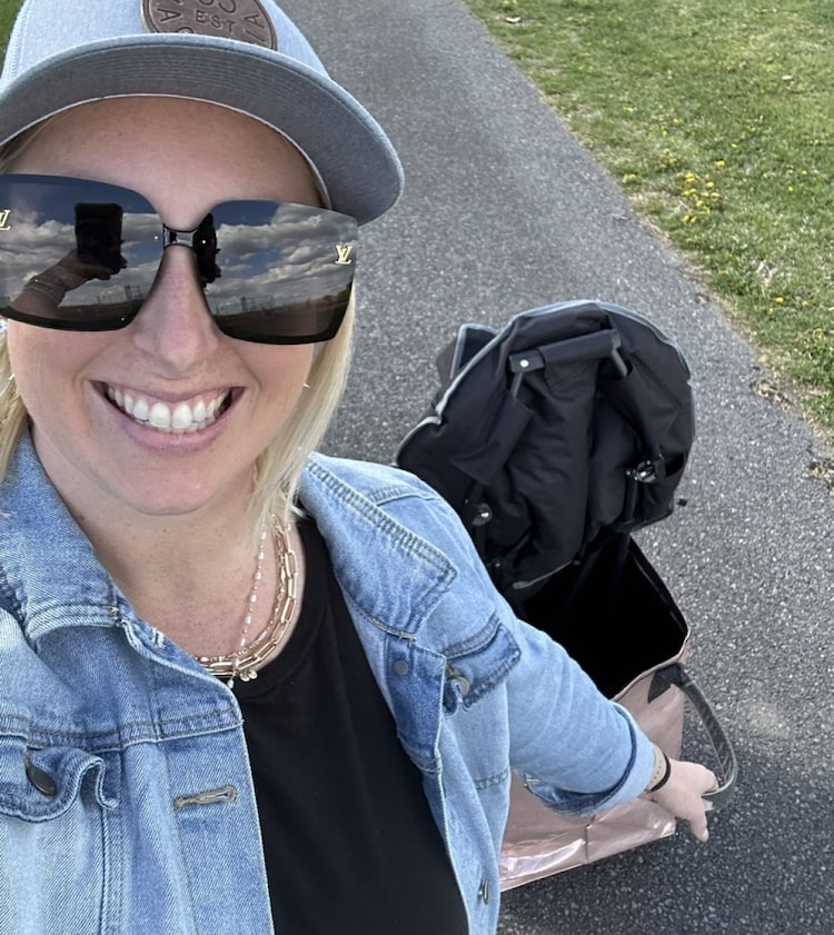 HK Rolling Tote Bag with Zip Top & Button Closure