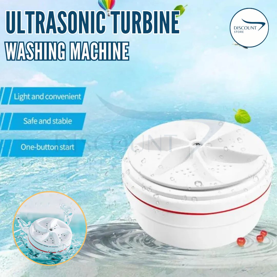 Portable Turbine Ultrasonic Washing Machine - (IMPORTED)