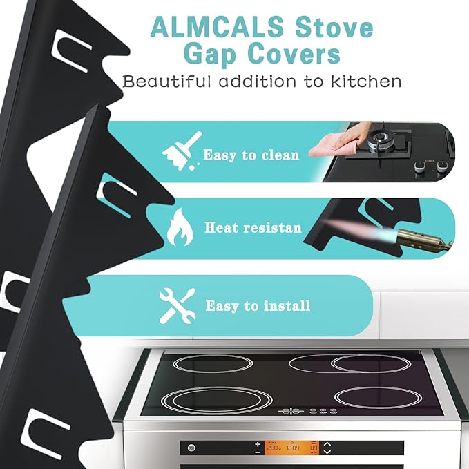 No More Food Falling – Retractable Stainless Steel Stove Gap Covers