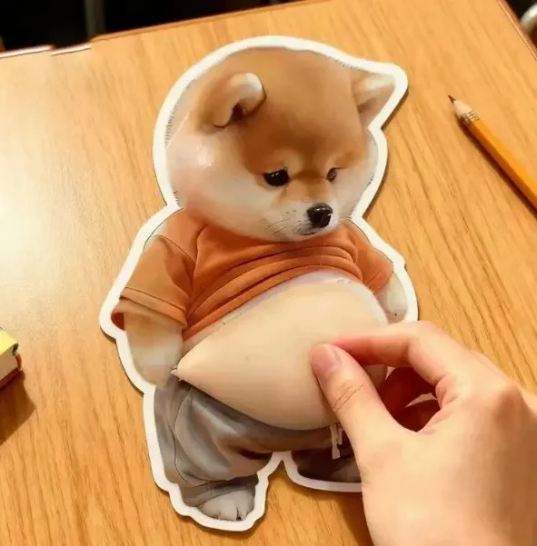 🔥HOT SALVE 6Pcs 3D Dog & Cat Belly Mochi Squishy Stickers