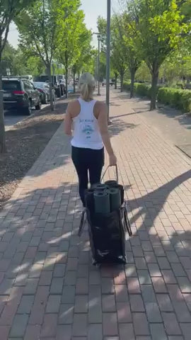 HK Rolling Tote Bag with Zip Top & Button Closure