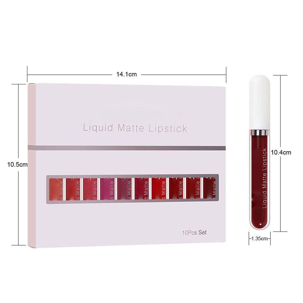 2026 Hot 49% OFF💖10Pcs Liquid Matte Matt Lipstick Set, Long Lasting Lipstick 24 hour Waterproof Lip Gloss